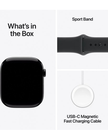 Apple Watch Series 11 GPS 46mm Caja de Aluminio Negro Azabache con Correa Deportiva Negra M/L