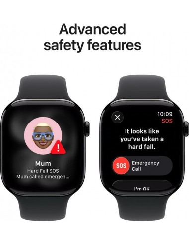 Apple Watch Series 11 GPS 46mm Caja de Aluminio Plata con Correa Deportiva Niebla Lila M/L