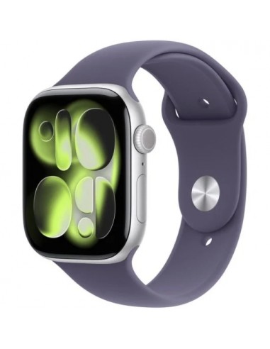 Apple Watch Series 11 GPS 46mm Caja de Aluminio Plata con Correa Deportiva Niebla Lila M/L