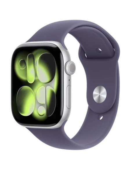Apple Watch Series 11 GPS 46mm Caja de Aluminio Plata con Correa Deportiva Niebla Lila M/L