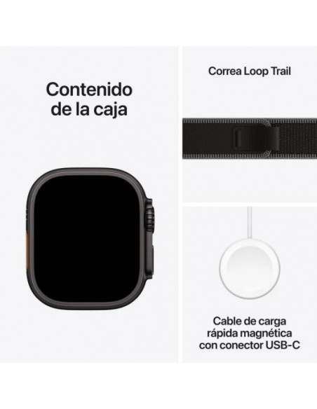 Apple Watch Ultra 3 GPS + Cellular 49mm Caja de Titanio Negro con Correa Loop Trail Negro/Carbón M/L