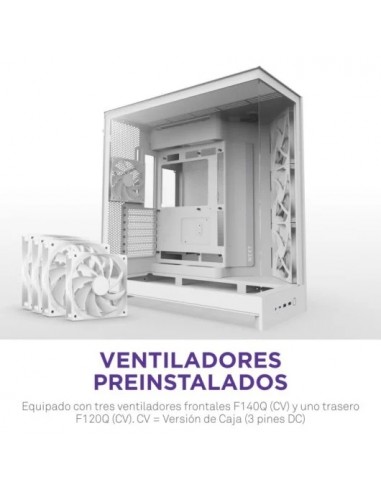 NZXT H9 Flow Caja ATX/EATX Malla y Vidrio Templado Blanca