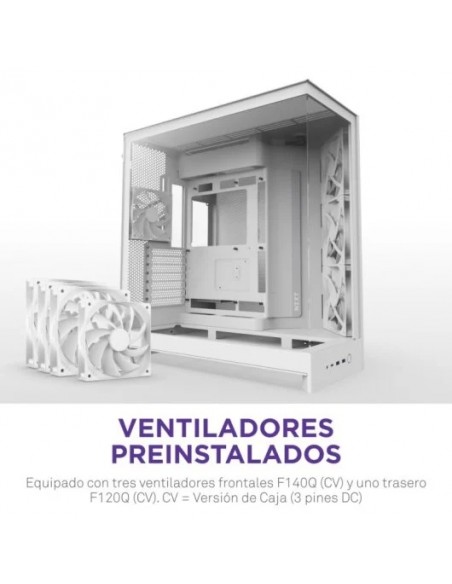 NZXT H9 Flow Caja ATX/EATX Malla y Vidrio Templado Blanca