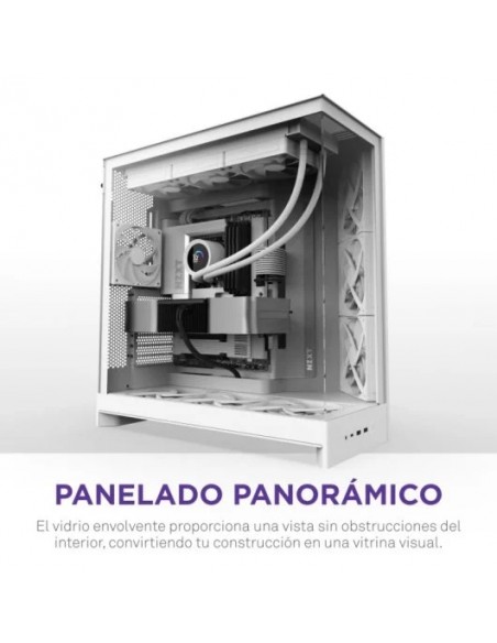 NZXT H9 Flow Caja ATX/EATX Malla y Vidrio Templado Blanca