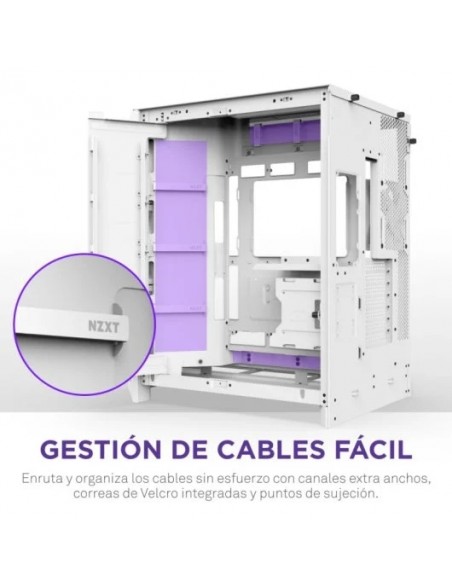NZXT H9 Flow Caja ATX/EATX Malla y Vidrio Templado Blanca