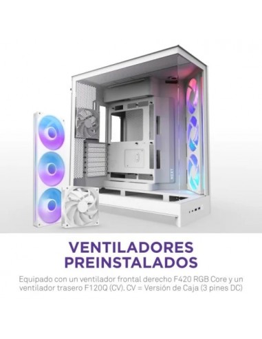 NZXT H9 Flow RGB Caja ATX/EATX Malla y Vidrio Templado Blanca