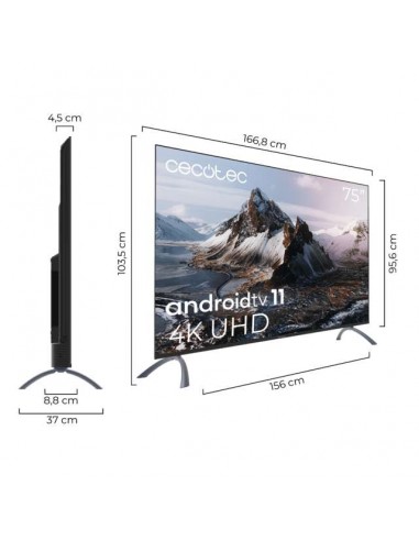 Cecotec A3 Series ALU30075S 75" LED 4K UltraHD Android TV 11, HDR10 Televisor
