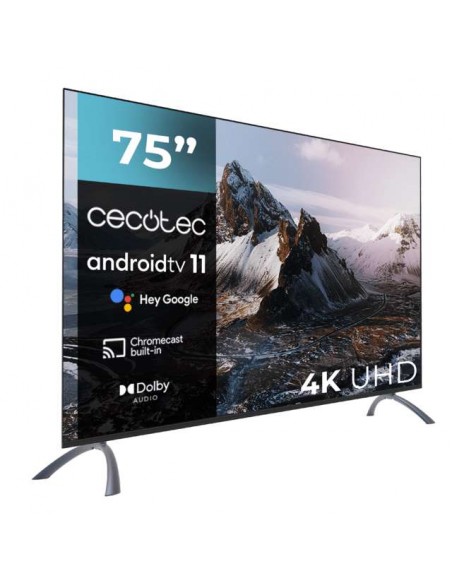 Cecotec A3 Series ALU30075S 75" LED 4K UltraHD Android TV 11, HDR10 Televisor