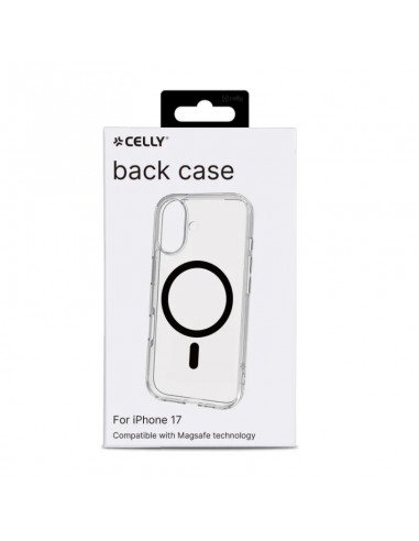 Celly GELSKINMAG Funda Transparente Magsafe Apple iPhone 17 Negra