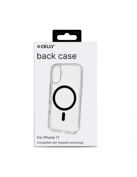 Celly GELSKINMAG Funda Transparente Magsafe Apple iPhone 17 Negra