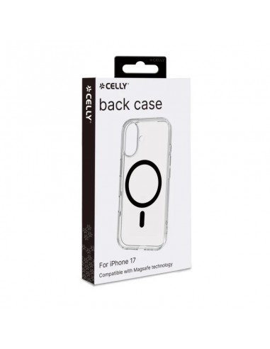 Celly GELSKINMAG Funda Transparente Magsafe Apple iPhone 17 Negra