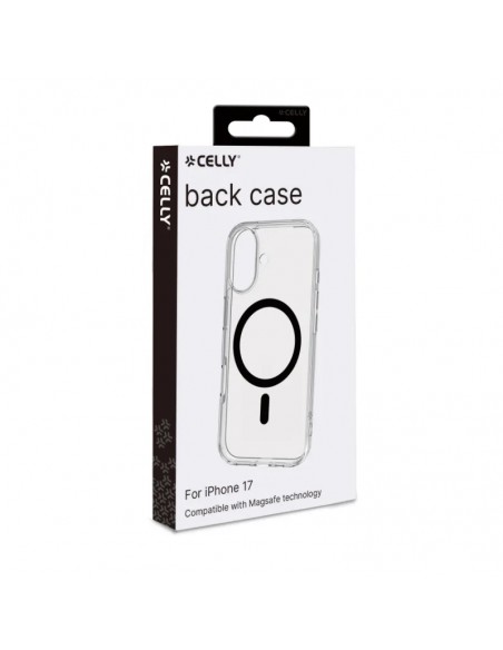 Celly GELSKINMAG Funda Transparente Magsafe Apple iPhone 17 Negra