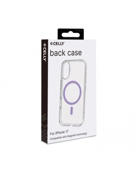 Celly GELSKINMAG Funda Transparente Magsafe Apple iPhone 17 Violeta