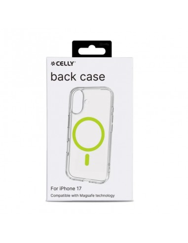 Celly GELSKINMAG Funda Transparente Magsafe Apple iPhone 17 Amarilla
