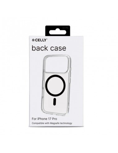 Celly GELSKINMAG Funda Transparente Magsafe Apple iPhone 17 Pro Negra