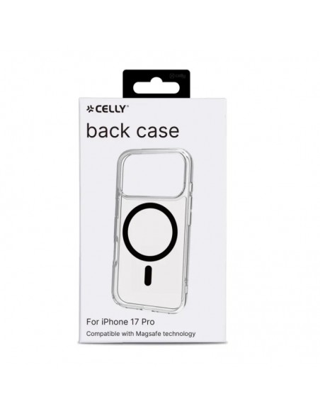 Celly GELSKINMAG Funda Transparente Magsafe Apple iPhone 17 Pro Negra