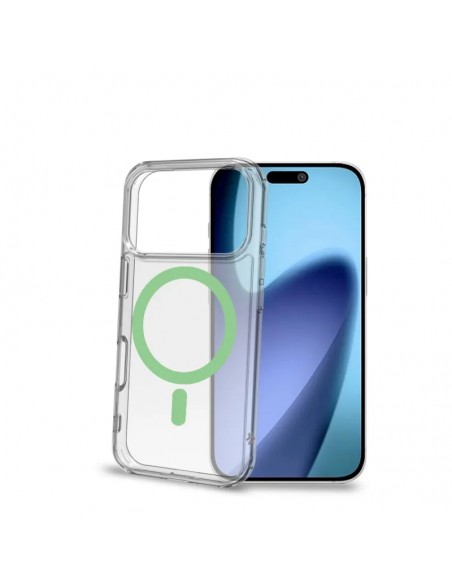 Celly GELSKINMAG Funda Transparente Magsafe Apple iPhone 17 Pro Verde