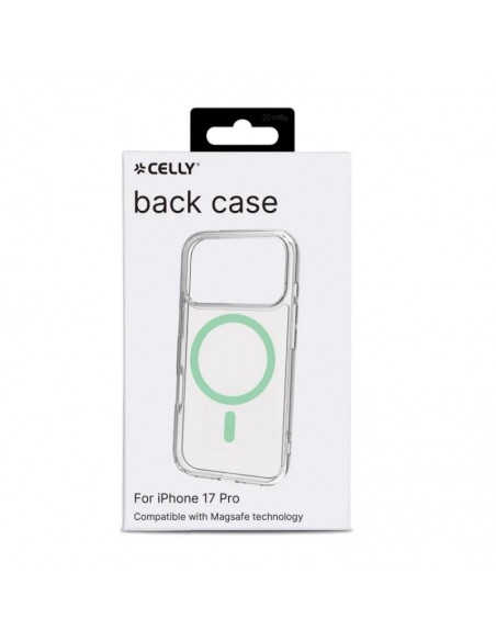 Celly GELSKINMAG Funda Transparente Magsafe Apple iPhone 17 Pro Verde