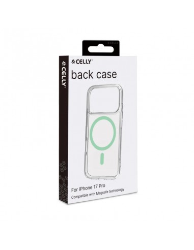 Celly GELSKINMAG Funda Transparente Magsafe Apple iPhone 17 Pro Verde