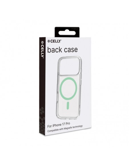 Celly GELSKINMAG Funda Transparente Magsafe Apple iPhone 17 Pro Verde