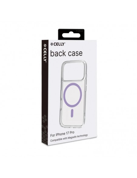 Celly GELSKINMAG Funda Transparente Magsafe Apple iPhone 17 Pro Violeta