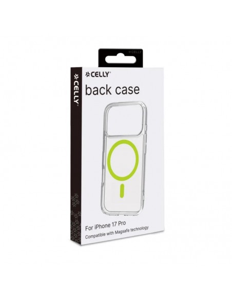 Celly GELSKINMAG Funda Transparente Magsafe Apple iPhone 17 Pro Amarilla