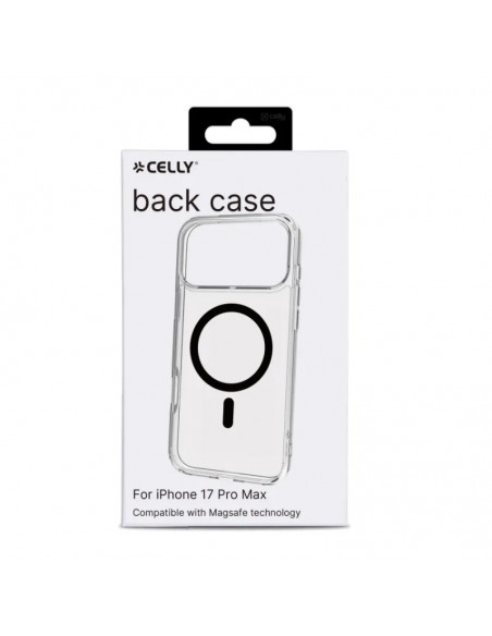 Celly GELSKINMAG Funda Transparente Magsafe Apple iPhone 17 Pro Max Negra