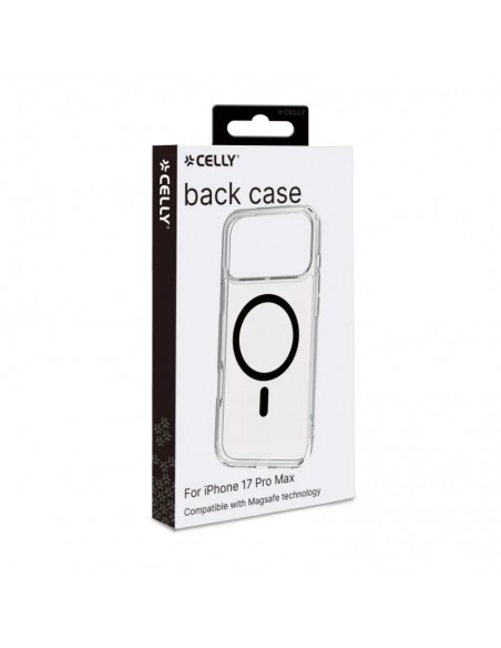 Celly GELSKINMAG Funda Transparente Magsafe Apple iPhone 17 Pro Max Negra