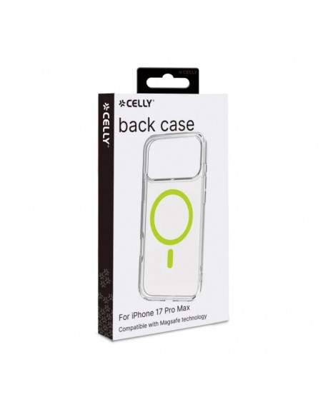 Celly GELSKINMAG Funda Transparente Magsafe Apple iPhone 17 Pro Max Amarilla
