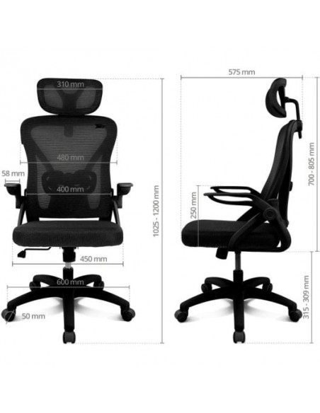 Drift DRAIR35 Silla Gaming con Respaldo de Malla Reposabrazos Abatibles 120Kg Negra