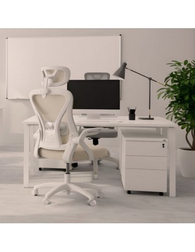 Drift DRAIR35 Silla Gaming con Respaldo de Malla Reposabrazos Abatibles 120Kg Beige