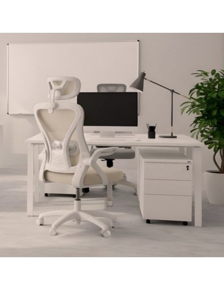 Drift DRAIR35 Silla Gaming con Respaldo de Malla Reposabrazos Abatibles 120Kg Beige