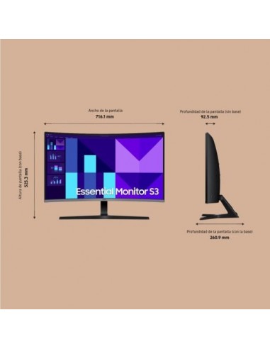 Samsung Essential S3 31.5" LED VA FullHD 100Hz Monitor Curvo