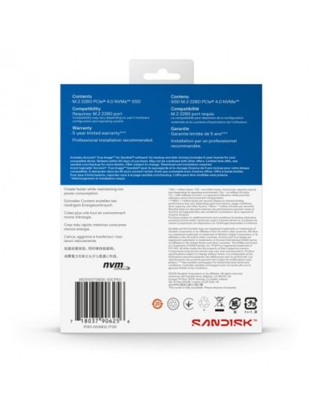 Western Digital WD Blue SN5100 1TB M.2 SSD NVMe Disco Duro