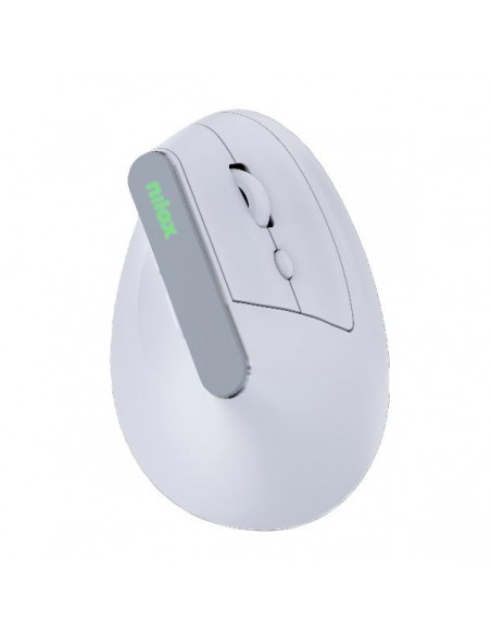 Nilox Ratón Vertical Silencioso Dual Wireless Recargable Blanco