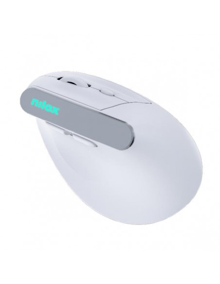 Nilox Ratón Vertical Silencioso Dual Wireless Recargable Blanco