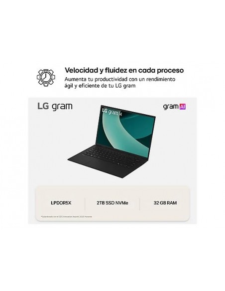 LG Gram 14Z90T Intel Core Ultra 7-255H/ 32GB/ 1TB SSD/ 14" W11 Portátil
