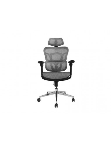 Equip 651050 Silla de Oficina Ergonómica Premium con Reposacabezas y Reposabrazos, Gris