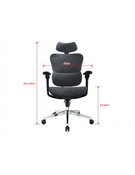 Equip 651052 Silla de Oficina Ergonómica Premium con Reposacabezas y Reposabrazos, Azul Negro