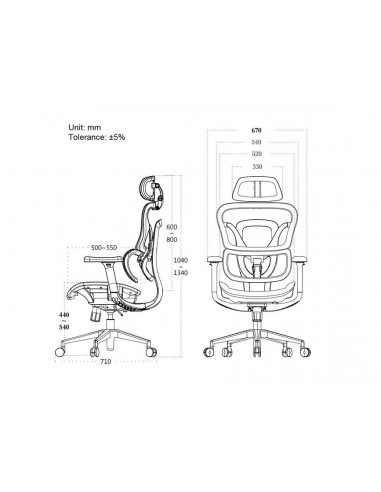 Equip 651052 Silla de Oficina Ergonómica Premium con Reposacabezas y Reposabrazos, Azul Negro