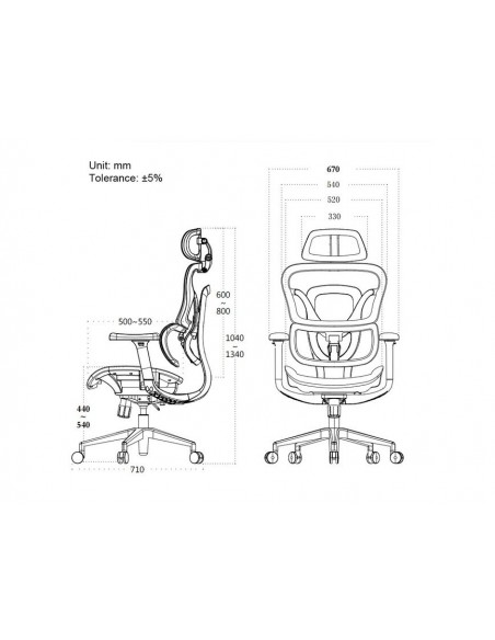 Equip 651052 Silla de Oficina Ergonómica Premium con Reposacabezas y Reposabrazos, Azul Negro