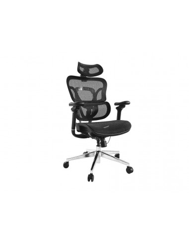 Equip 651051 Silla de Oficina Ergonómica Premium con Reposacabezas y Reposabrazos Negra
