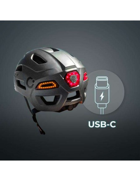 Cecotec BrainGuard Flash L-XL Casco con Intermitentes, Luz Frontal y Trasera Bluetooth