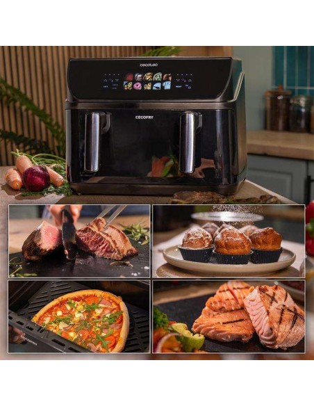 Cecotec Cecofry&Grill Duoheat 10000 Freidora de Aire con Cuatro Resistencias 10 Litros, 2800W