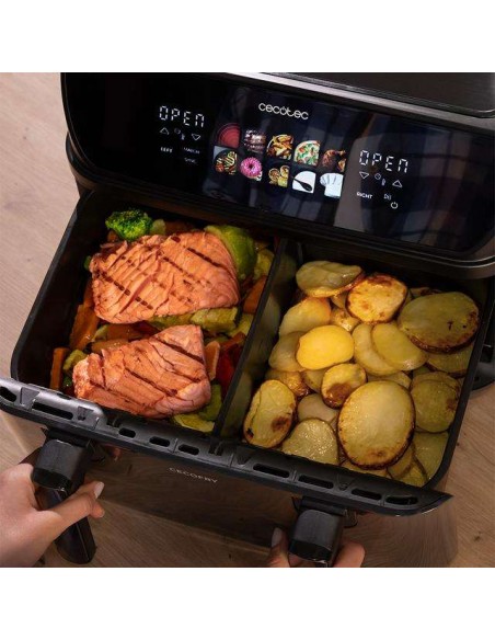 Cecotec Cecofry&Grill Duoheat 10000 Freidora de Aire con Cuatro Resistencias 10 Litros, 2800W