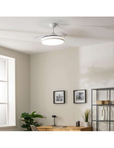 Cecotec EnergySilence Aero 4300 Invisible White Ventilador de Techo de 35W, Mando a Distancia, Luz LED