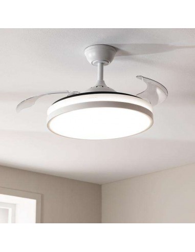 Cecotec EnergySilence Aero 4300 Invisible White Ventilador de Techo de 35W, Mando a Distancia, Luz LED