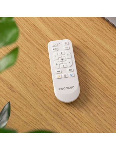 Cecotec EnergySilence Aero 4300 Invisible White Ventilador de Techo de 35W, Mando a Distancia, Luz LED