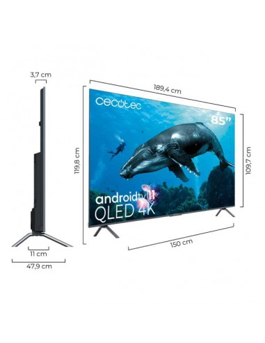 Cecotec VQU30085+ M QLED V3+ Series 85" 4K UltraHD Android TV 11 HDR10 Televisor