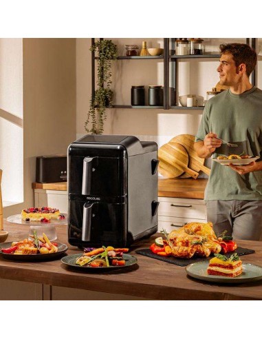 Cecotec Cecofry DuoLevel 12000 Window Freidora de aire de 12L con Ventanas, Cubetas 6L, 2900 W